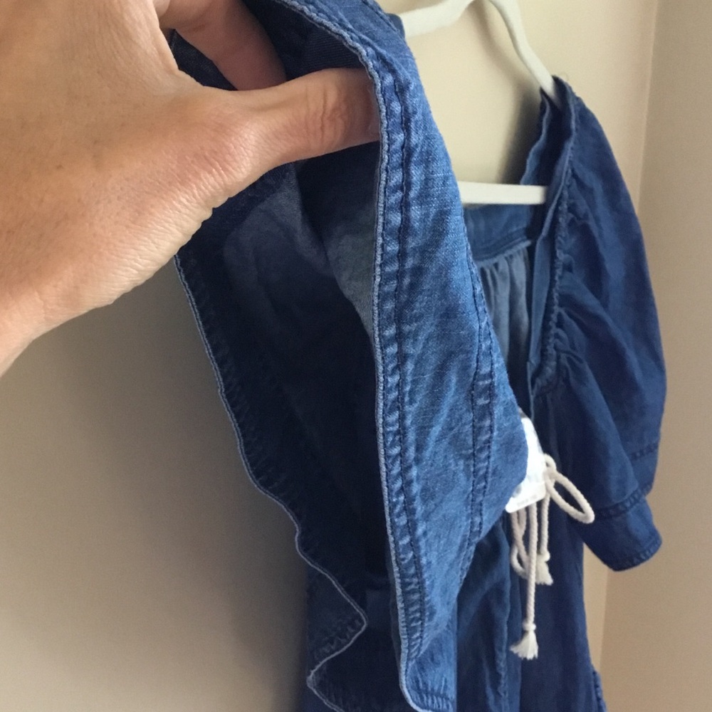 Free People Dark Wash County Line Romper - Picture 7 of 12